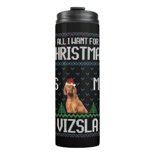 Bouteilles Isothermes Vizsla Chien laide pull de Noël
