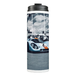 Bouteilles Isothermes Voiture de course bleue et orange