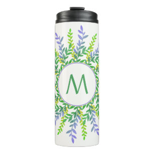 Bouteilles Isothermes Votre monogramme dans un cadre feuille sur mesure