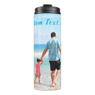 Bouteilles Isothermes Votre photo Tumbler Thermal Cadeau avec texte pers