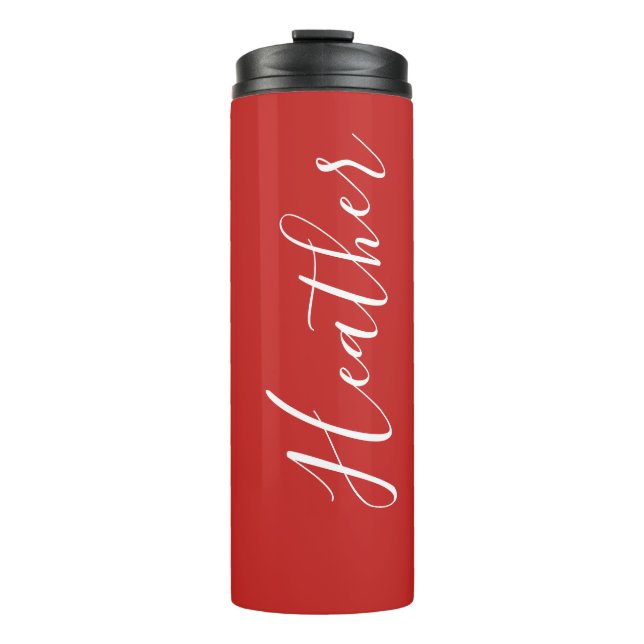 Bouteilles Isothermes Votre script blanc personnalisé en rouge (Devant)