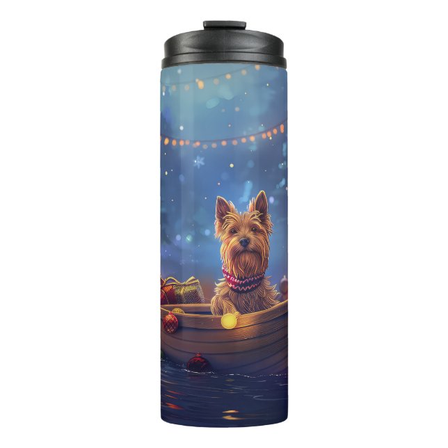 Bouteilles Isothermes Voyage de Noël de Terrier australien (Devant)