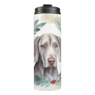 Bouteilles Isothermes Weimaraner Christmas Wreath Festive Pup