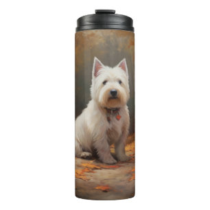Bouteilles Isothermes West Highland White Terrier à l'automne Leaves aut