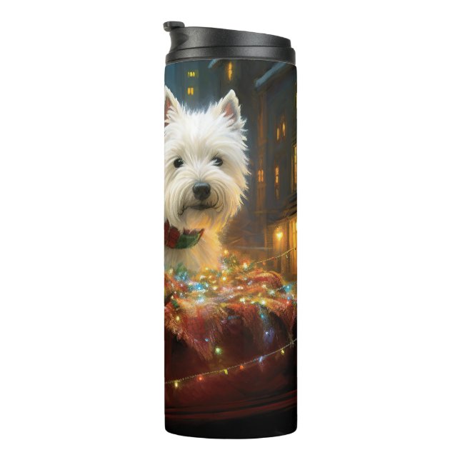 Bouteilles Isothermes West Highland White Terrier Festif de Noël (Tourné sur la droite)