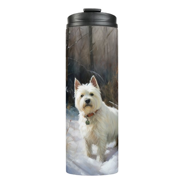 Bouteilles Isothermes West Highland White Terrier Laissons neiger Noël (Devant)