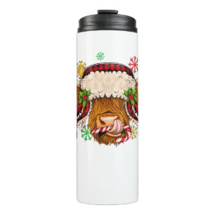 Bouteilles Isothermes Western Joyeux Noël Highland Cow Xmas Farm Ani