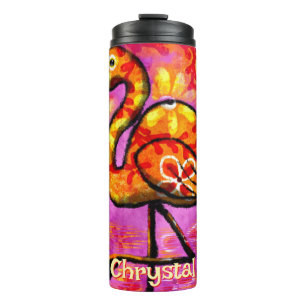 Bouteilles Isothermes Whimsical Abstrait Flamant rose Bird Personnalisé