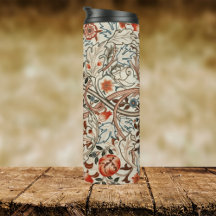 William Morris art design floral thermo tumbler