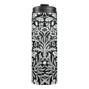 Bouteilles Isothermes William Morris Vintage motif chêne noir et blanc