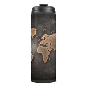 Bouteilles Isothermes World map leather geographical brown