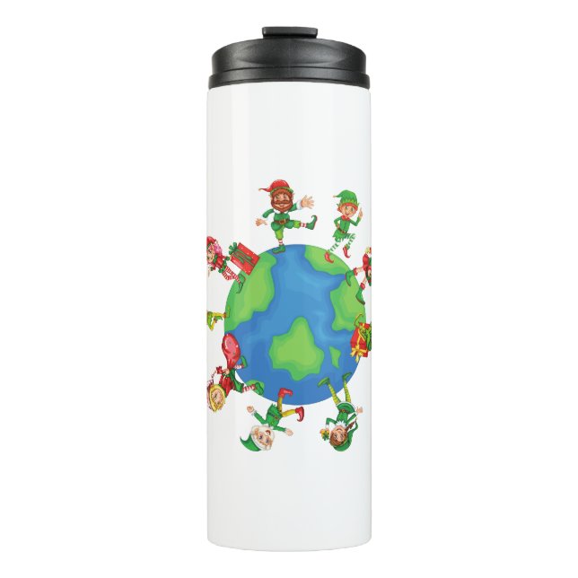 Bouteilles Isothermes xmas santa claus elves (Devant)
