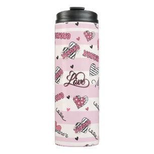 Bouteilles Isothermes XOXO élégant motif de la Saint-Valentin