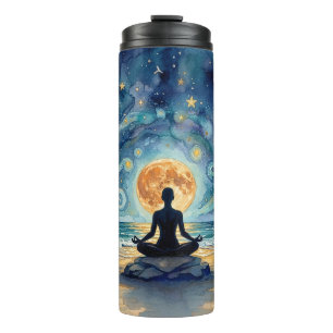 Bouteilles Isothermes Yoga Méditation Ciel Nocturne Étoilé Lune Plage Oc