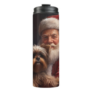 Bouteilles Isothermes Yorkshire Terrier Père Noël Noël Festif
