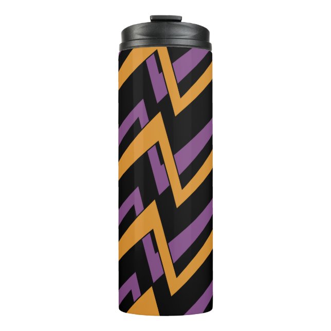Bouteilles Isothermes Zig Zags Halloween Orange Violet   (Devant)