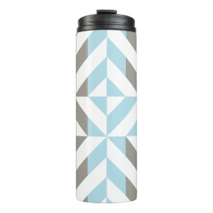 Bouteilles Isothermes ZigZag géométrique bleu et argent