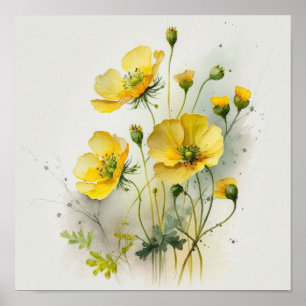 Bouteilles Jaunes Poster d'impression