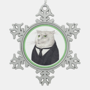 BOUTEILLEUR CAT Adulte Flocon de neige Ornement