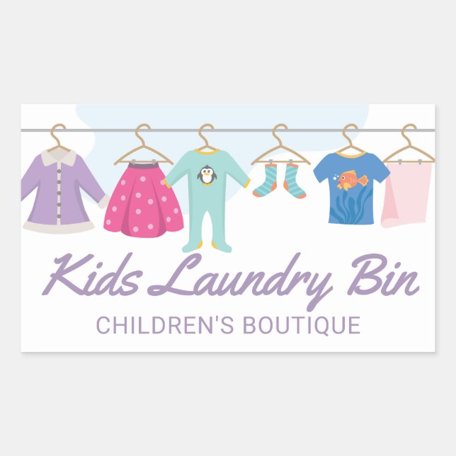 Boutique-Aufkleber für Kinder Rechteckiger Aufkleber (Vorderseite)