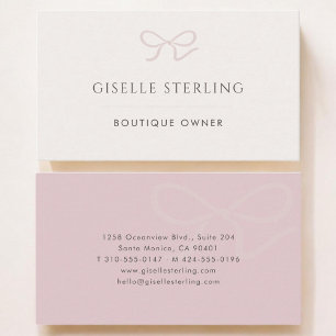 Boutique-Besitzerin rosa Schleife Visitenkarte