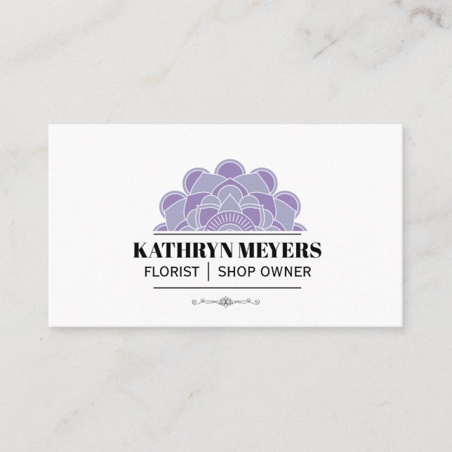 Boutique Blume | Lila Blume Visitenkarte (Vorderseite)
