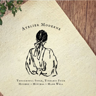 Boutique-Branding Moderne Modeillustration Gummistempel