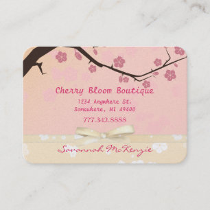Boutique Carte de visite en fleurs de cerisier ros