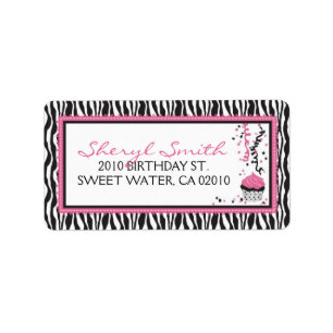 Boutique Chic Cupcake Address Label B Adressaufkleber