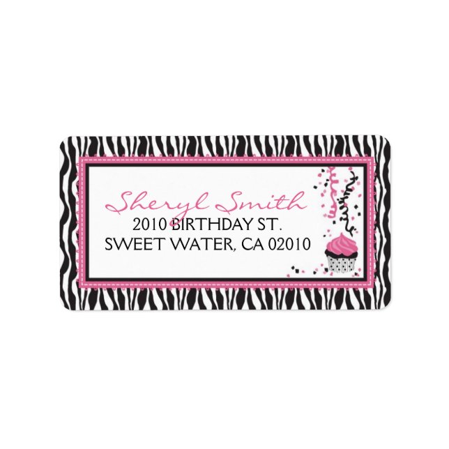 Boutique Chic Cupcake Address Label B Adressaufkleber (Vorne)