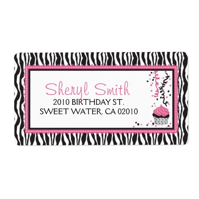 Boutique Chic Cupcake Shipping Label (Vorne)