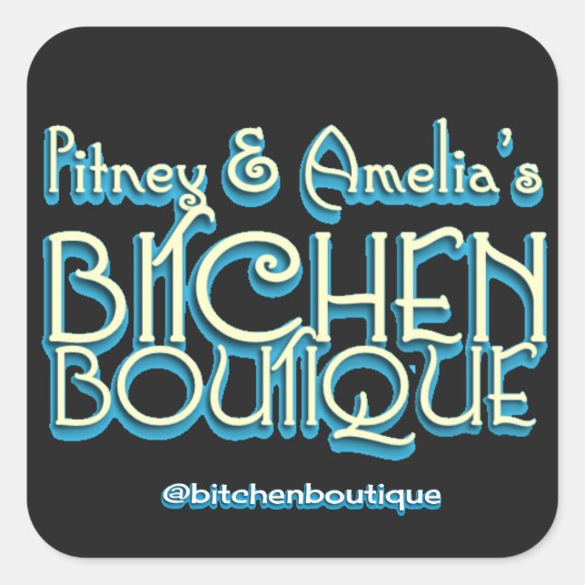Boutique de cuisine Titre Stickers Carrés (6) (Devant)