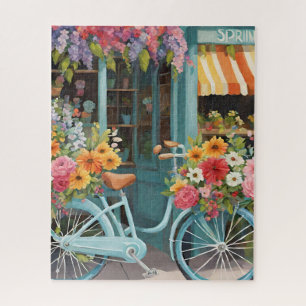 Boutique de fleurs colorées avec Puzzle de vélo