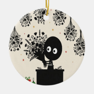 Boutique de fleurs séchées Ornement de Noël en cér