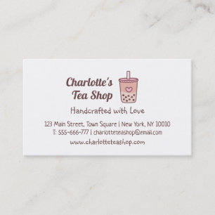 Boutique de thé Boba et Cartes de visite Pourcent