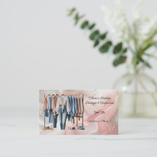 Boutique de vêtements pour femmes Carte de visite  (Debout devant)