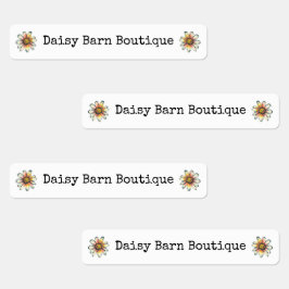 Boutique Fabric Closing Labels Boho Daisy Etiketten