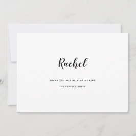 Boutique für Hochzeitskleid Minimalistisch Dankeskarte