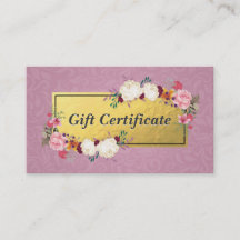 Boutique-Geschenkgutschein für Rosa-Gold-Blumensal