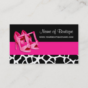 Boutique Giraffe Print Girly Pink Pumps Visitenkarte