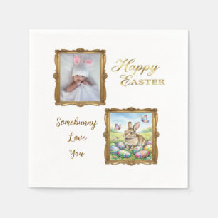 Boutique Goldrahmen-Foto-Andenken Ostern Serviette