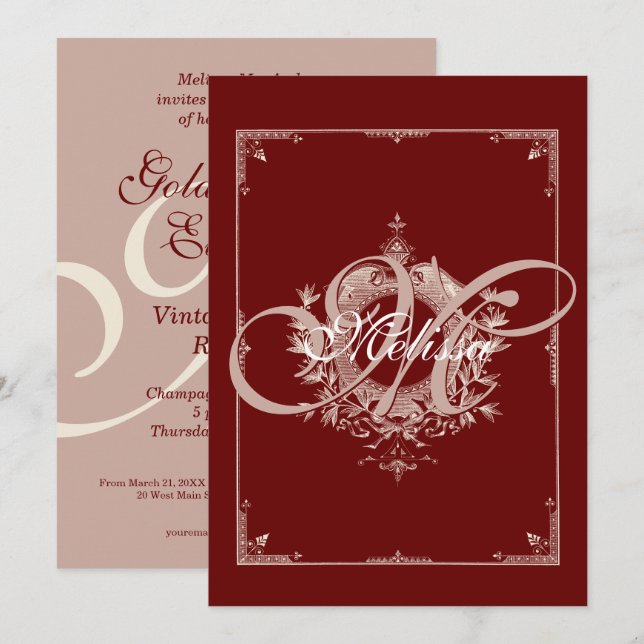 Boutique Grand Ouverture Invitation Élégante Vinta (Devant / Derrière)