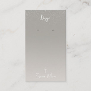 Boutique Grau "Glittery" Earring Display Card Visitenkarte