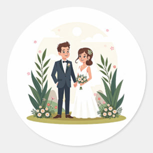Boutique Hochzeitsticker Runder Aufkleber