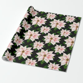 Boutique Holiday Blush Poinsettia Rolled Gift Wrap Geschenkpapier