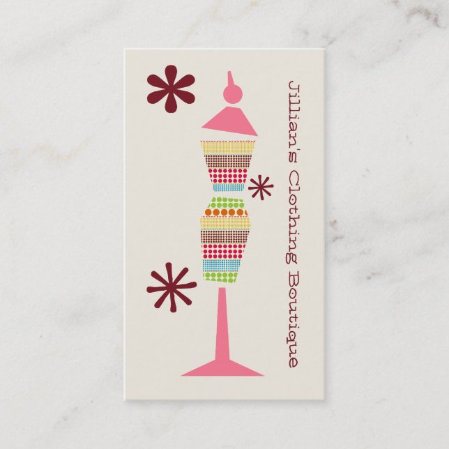 Boutique im Bekleidungsgeschäft - Boho Dots Dress  Visitenkarte (Vorderseite)