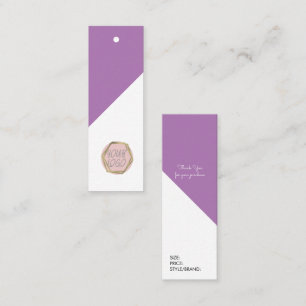 Boutique Kleidung Branding Größe Logo Lila hängen Mini Visitenkarte