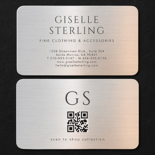 Boutique-Kleidung Metallischer QR-Code  Visitenkarte