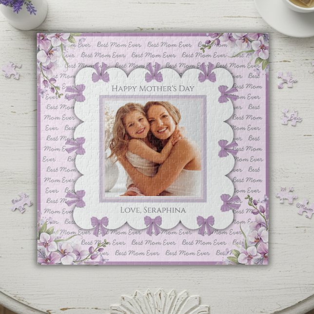 Boutique Lavender Coquette Muttertagsfoto (Lavender coquette aesthetic for a unique puzzle photo gift that feels truly special)