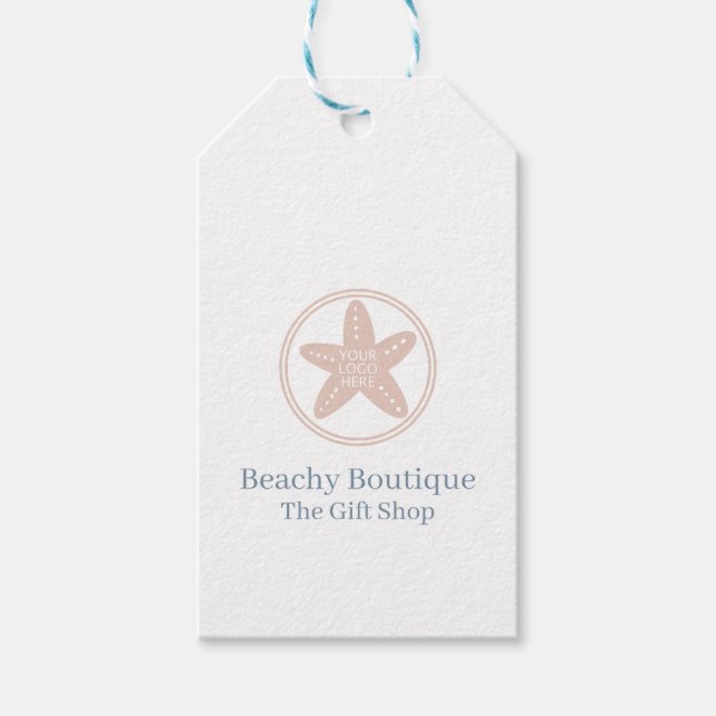 Boutique-Logo Einfache QR-Codegröße Preis Geschenkanhänger (Vorderseite)